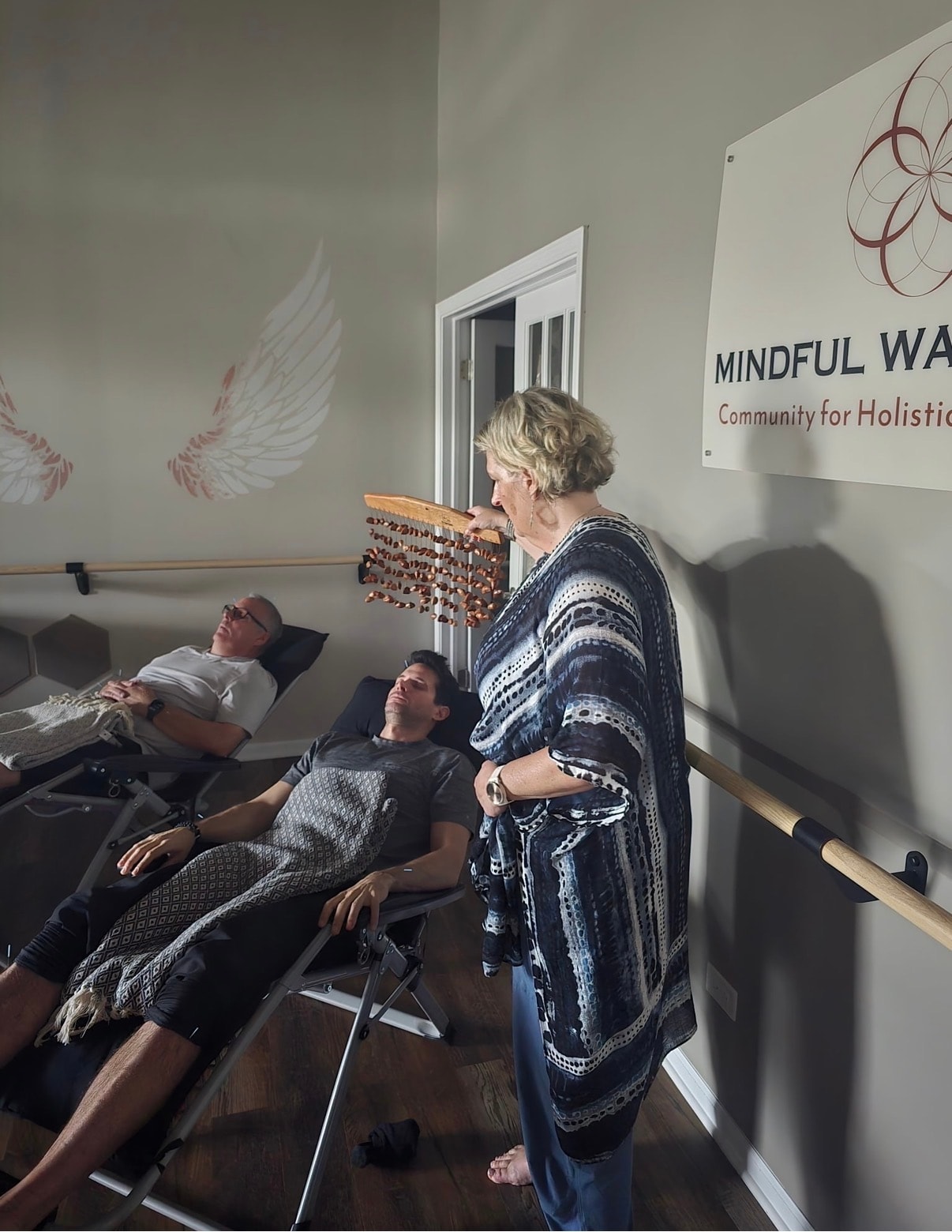 A candid community moment inside Mindful Way Studio